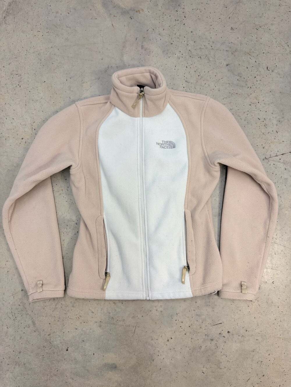 North face womens fleece jacket tan/ cream size medium